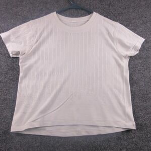 Lululemon Shirt Womens Medium White Perforated Ventilated Crewneck Tee Running‎